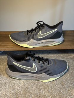 Nike Precision 5 Flyease Men’s 13 Iron Grey Barely Volt Running Shoes Athletic
