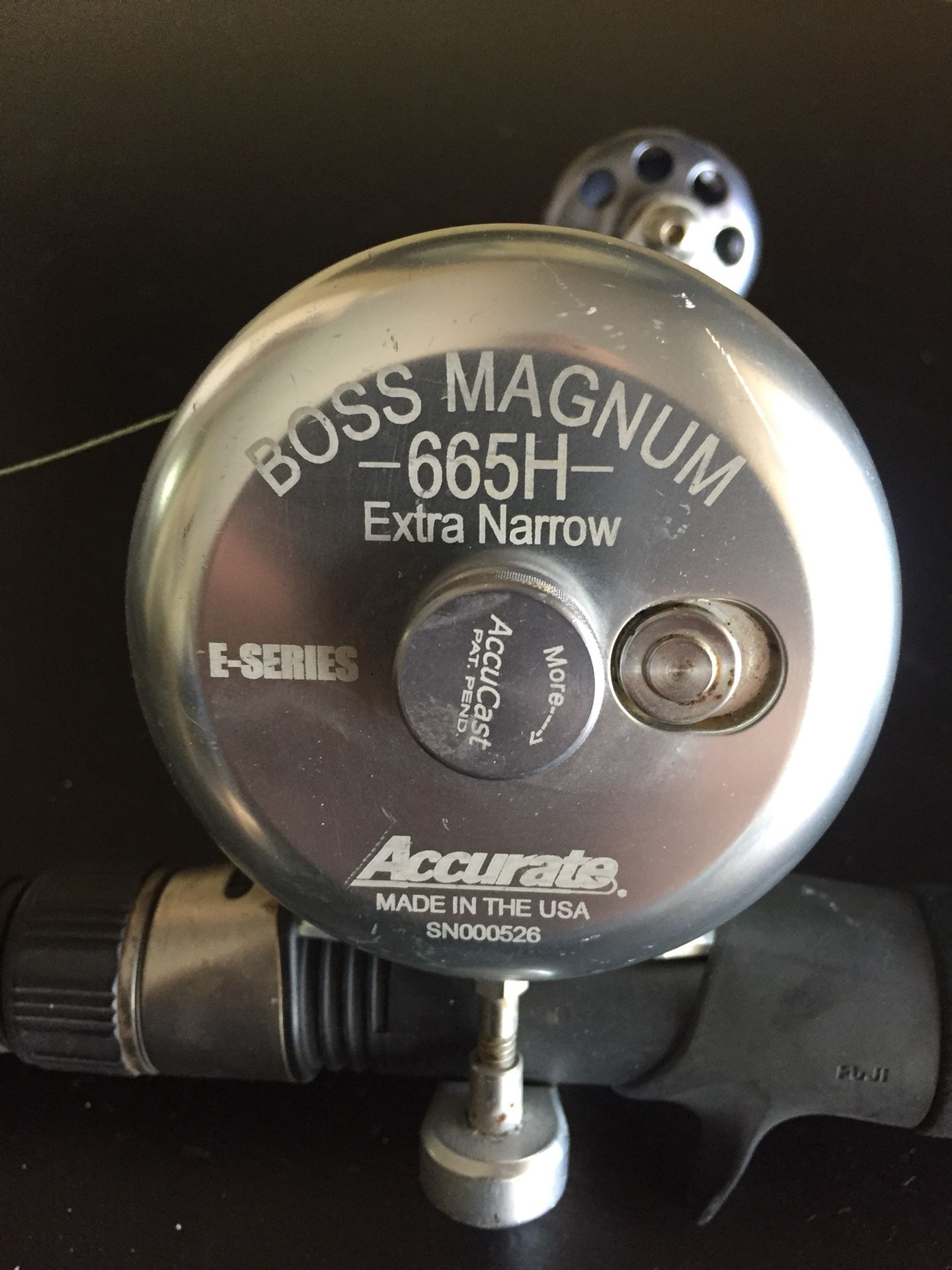 Accurate Boss 665H narrow dual speed jigging Reel n Rod Shimano trevala