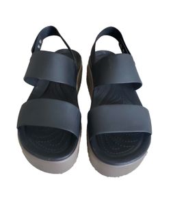 Women’s croc black low wedge sandals size 7
