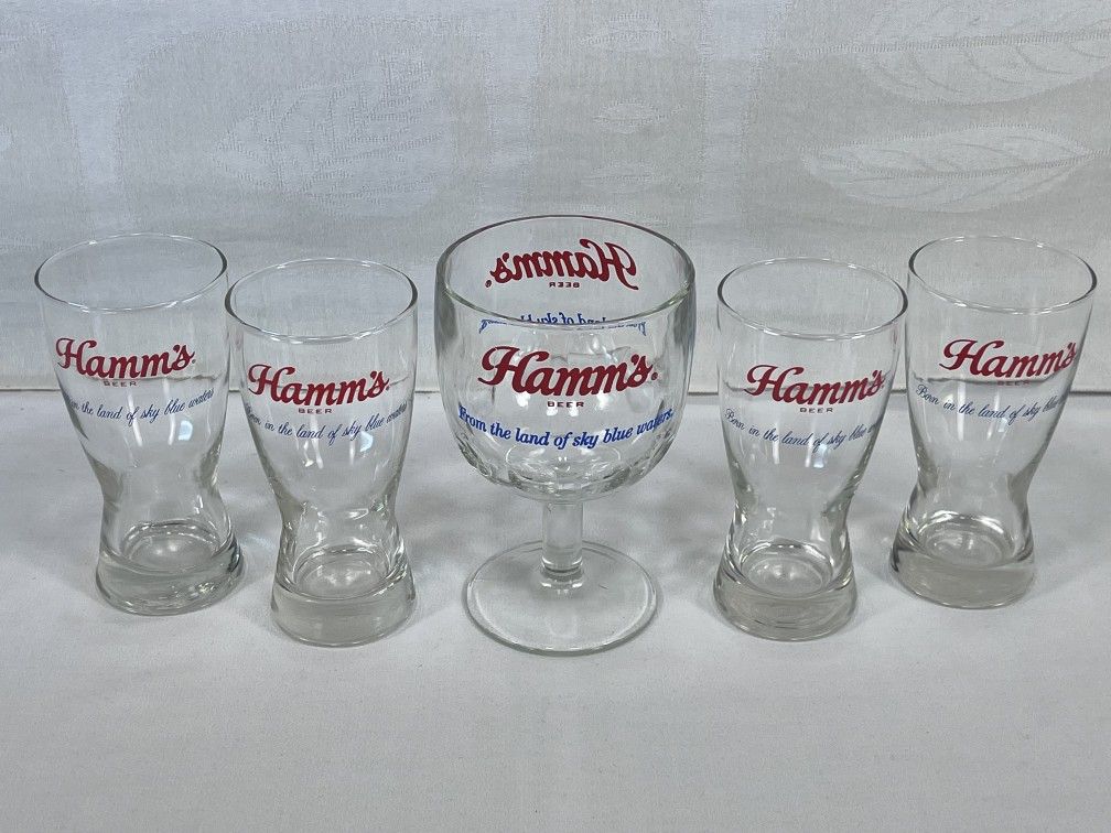 Vintage HAMM'S Beer Glassware - Pilsner Glasses
