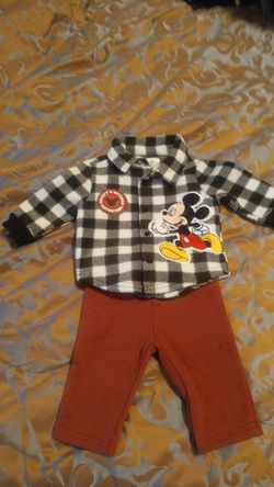 Mickey Mouse thick fleece Infant Outfit