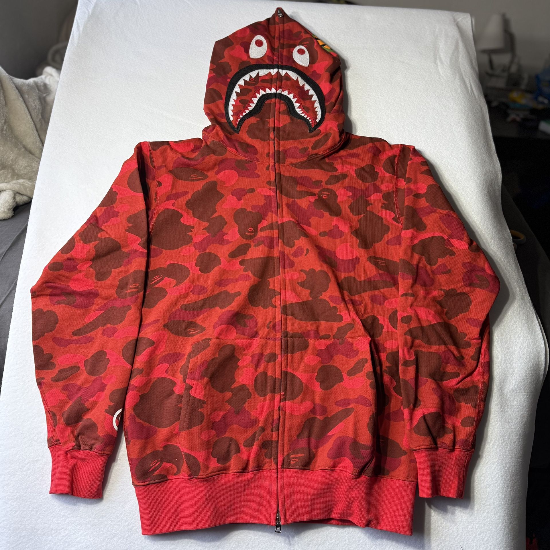 Bape Shark Hoodie Red Large
