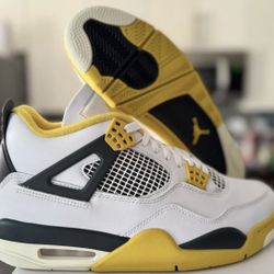 Air Jordan 4 Retro Vivid Sulfur  Size W 12 / M 10.5 Nike Men Sneakers Yellow