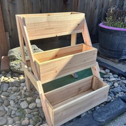 Cedar wood Planter Box, 3-Tier ,Herbs Stand, Flowers Planter