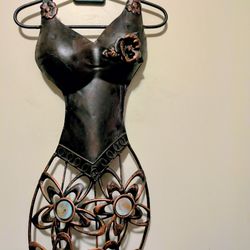 Vtg beautiful bronze cooper  bling hanging wall 40 X 15  art