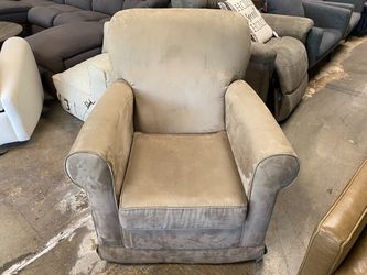 Tan Suede Swivel Rocking Armchair