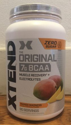 XTEND Original 7g BCAA Powder Mango Madness 90 Servings 1.22 kg 2.68 lbs . Branc