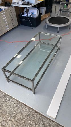 Modern minimalist glass coffee table