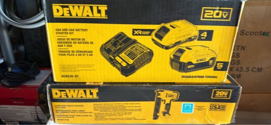 DeWalt 20V Battery Starter Kit & Cable Stapler Bundle