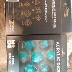 Brand New Ayrylic Dice In Box Unopened 7 Each