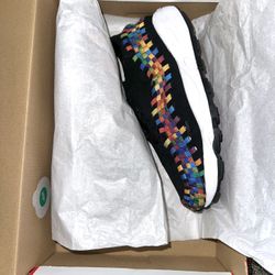 Nike Air Footscape Woven Rainbow Black Women Unisex Sz W 9.5/M 8 FB1959-002