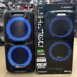🔊🎤GRAND SALE🎤🔊3400W 2x10”  Rechargeable Bluetooth Party Speaker with Wavesync with Bass