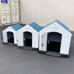 (NEW) Plastic Dog House with Lock Door (Medium $80, Large $115, X-Large $160) Pet Cage Kennel 