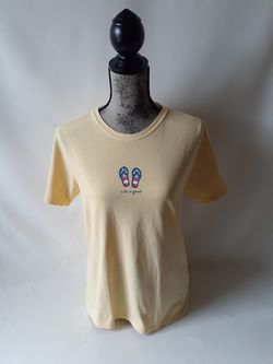 Life is good women's yellow short-sleeve graphic T-shirt size M