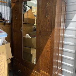 Antique Armoire with Mirror