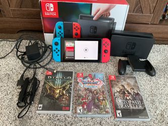 Nintendo Switch  With 3 Games