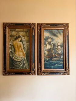 Set of 2 Traditional Framed Wall Art – Ornate Frames