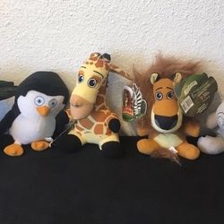 Madagascar Plush Collection New With Tags Lot Of 5 Dreamworks Animation  6” Rare