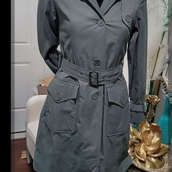DKNY  TRENCH COAT  Gray Charcoal  Size M
