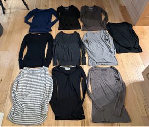 Lot of 10 long sleeve casual and layering tops shirts XS