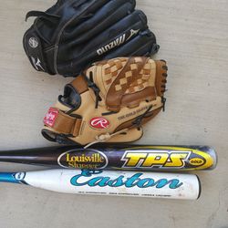 Baseball Gloves & Bats