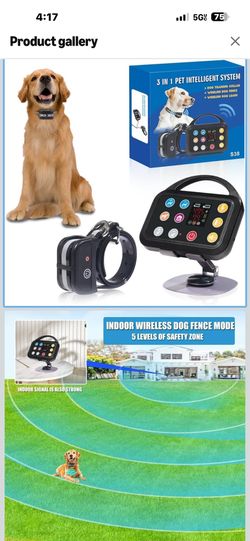 Wireless Electric Dog Fence Outdoor Pet Dog Containment System Two Working Mode Rechargeable Training Collar Receiver Adjustable Range Up to 1000 Feet