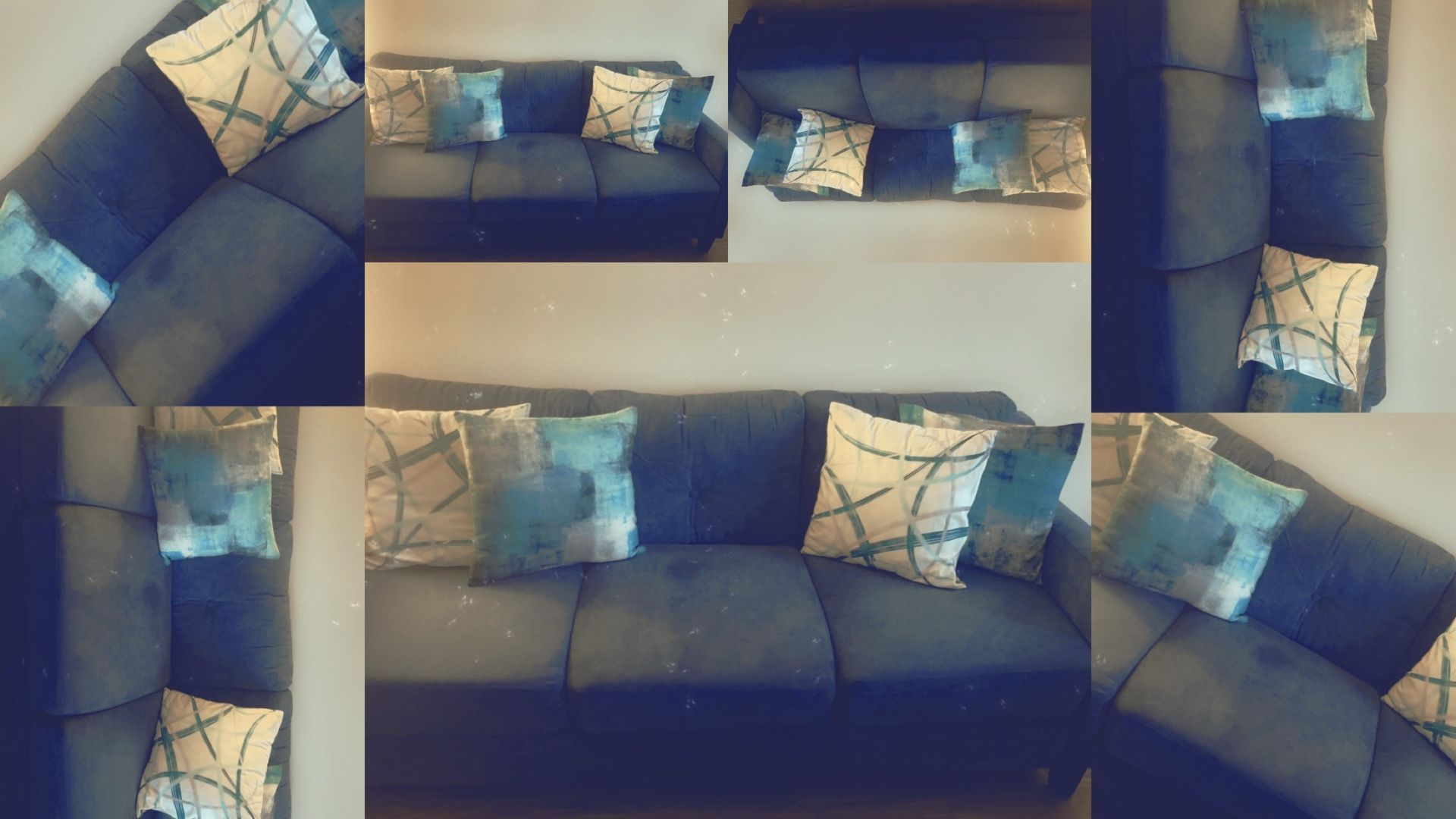 Large Dark Blue Sofa