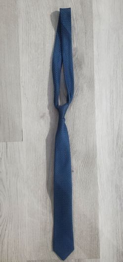 Kenneth Cole New York Men's Tie Blue Textured Micro-Dot Geometric 100% Silk