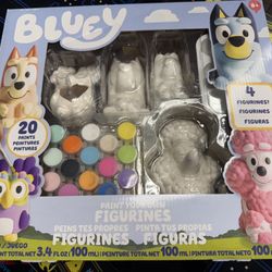 bluey painting figurines