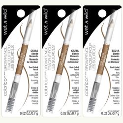 3 Pieces Of Eyebrow Makeup By wet n wild Color Icon Brow Pencil, Blonde Moments, Light Brown Eyebrow Pencil and Brush
