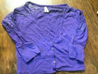 Purple crop cardigan