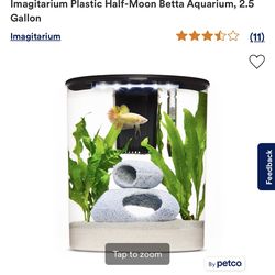Imagitarium Plastic Half-Moon Betta Aquarium, 2.5 Gallon