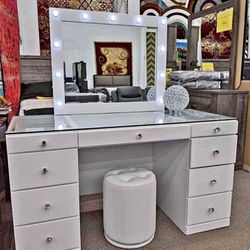 🌟New ♠️$10 Down Payment Finance ▪️▪️ Avery White 3 Piece Vanity Set 