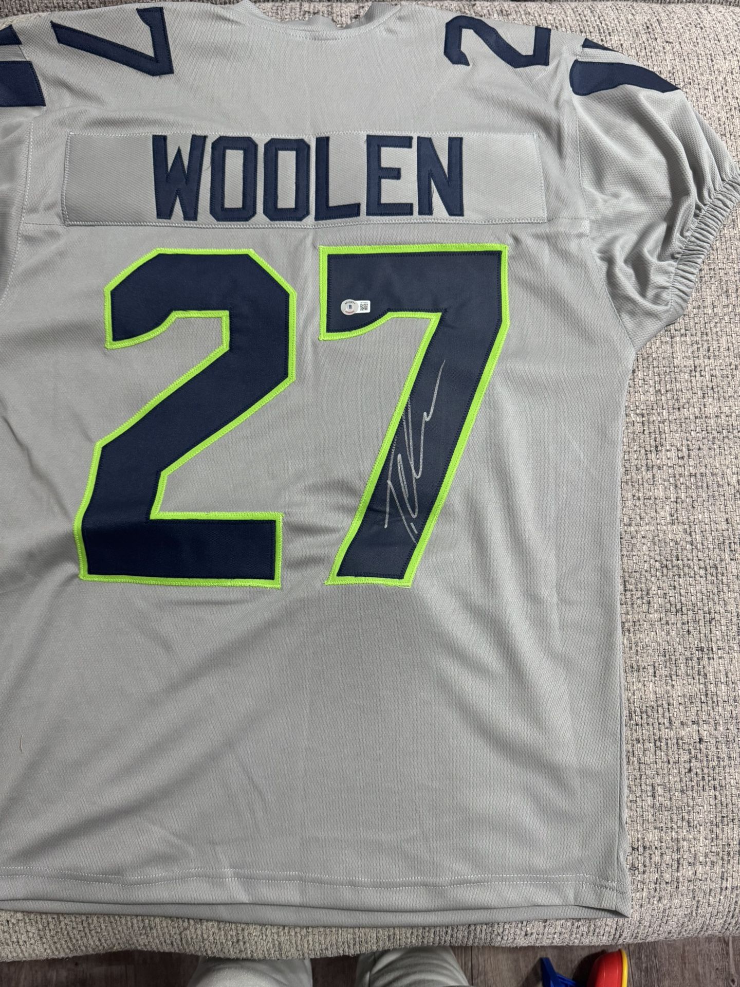 Tariq Woolen Signed Autograph Custom Jersey - Beckett Coa - Seattle Seahawks