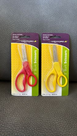 New Wexford 2 Pair Red Yellow 5” Blunt Kids  Scissors Right Or Left Handed