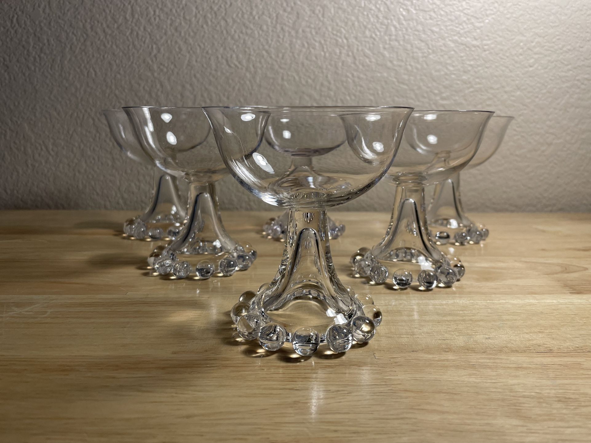 6 Vintage Imperial Candlewick Crystal Glass Sherbet Martini Champagne Cordial Glasses 