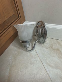 Chrome Wall Sconce with Frosted Glass Shade