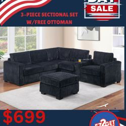 Sectional Set with free ottoman $50 dollar down with