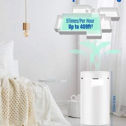 Air Purifier for Home - True HEPA Filter 3 Stage, Auto Mode & 12h Timer, Air Cleaner for Bedroom, Office, Large Room 409ft², Remove 99.7% Pollen, Smok
