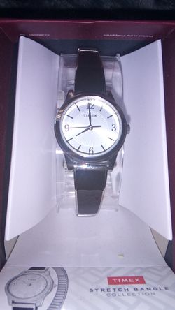BRAND NEW Stainless Steel black and silver bangle watch