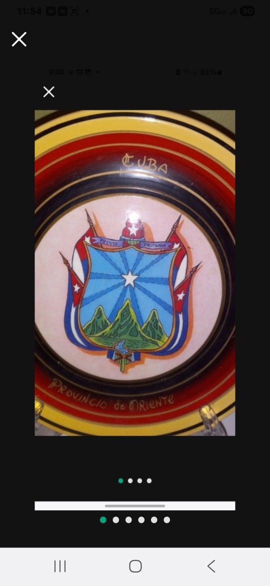 Cuban Decorative Plate Provincia De Oriente