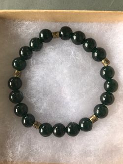 African jade stretch bracelet size 7 inches