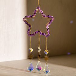 Amethyst Wind Chimes  Home Garden Decoration 