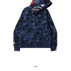 Navy blue Bape hoodie real