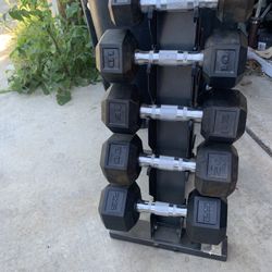 Very Nice 5-25 On Dumbbells With Rack