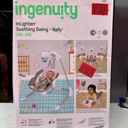 Ingenuity InLighten Soothing Baby Swing Nally the Owl Light Music USB