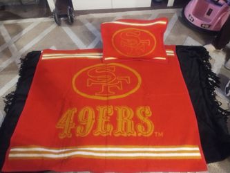 49ers Throw Blanket With Matching Pillow Case