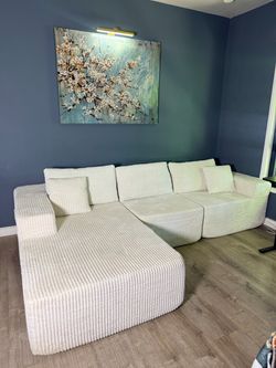 Boneless Beige Modular Sectional Sofa