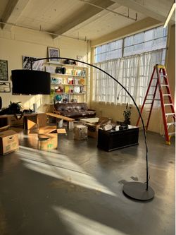 Large Gray Arc Floor Lamp