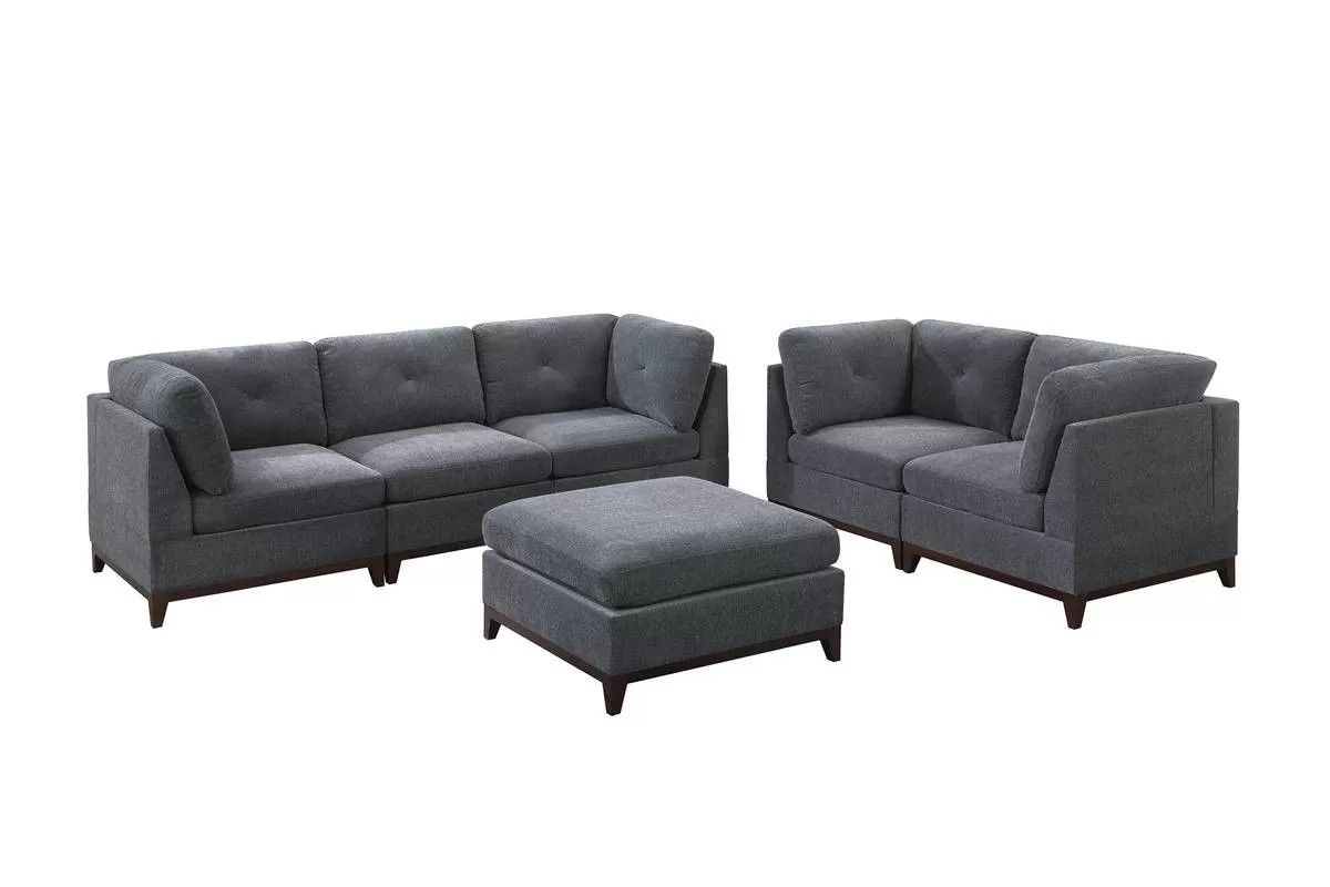 Brand New Grey Super Plush Chenille Modular Sofa Set